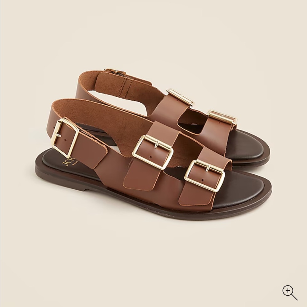 J Crew Carsen made-in-Italy slingback sandals in leather brown size 6 CJ834